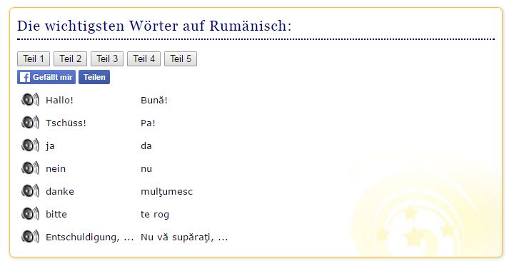 Wichtige Wörter auf Rumänisch online lernen